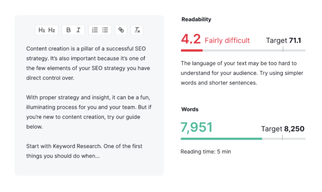 Image of the Writing Assistant tool by Semrush
